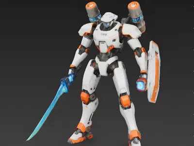 Titan Vanguard Assault Mech 3D Model Low-poly 3D model