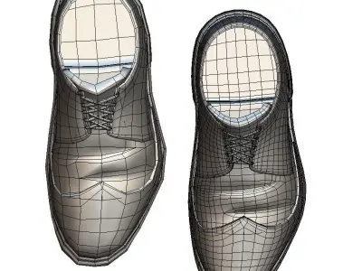 Cartoon High Poly Subdivision Sandy Shoes 3D Model Low-poly 3D model