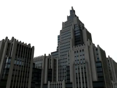 Moscow Office Building1 Low-poly 3D model