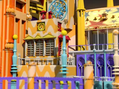 Cartoon cartoon castle park castle building model 3D model