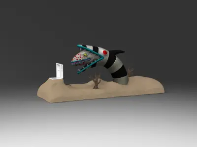 Beetlejuice Sandworm Diorama 3D print model
