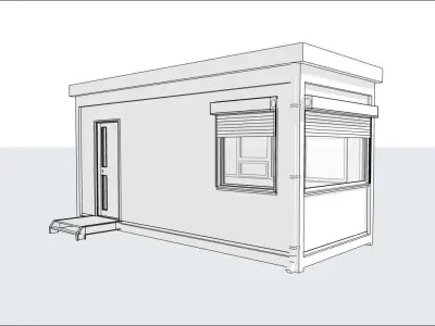 container guard booth 600cm x 250cm many formats 3D model