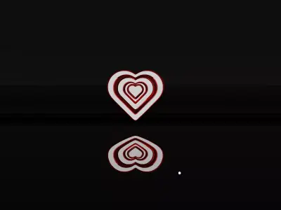 Heart Shaped Wall Lamp Low-poly 3D model