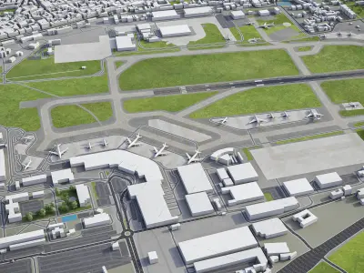 Naples Airport Low-poly 3D model