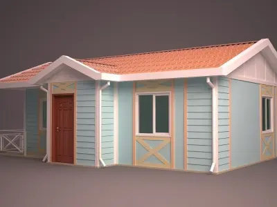 HOME house with roof 3D model