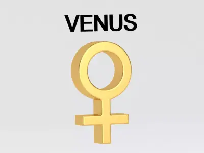 astrological sign solar system VENUS 3D model