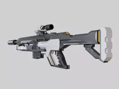 Sci-Fi Sniper Rifle Low-poly 3D model