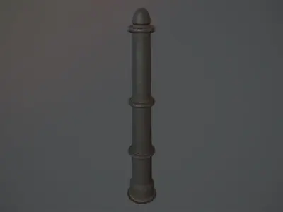 Barrier Bollard pack 5 Black v3 Low-poly 3D model