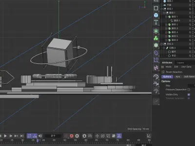 Technology glass block chain  Cubes and icon 3D model 3D model