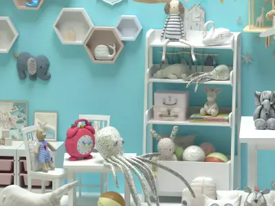 child baby toys room 3D model