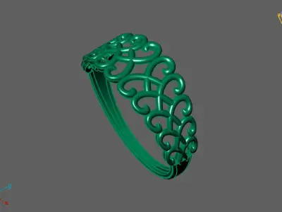 Women Ring Fancy Ring Plain light weight STL 3DM Printable 3D print model 9