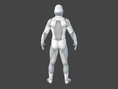 Sci-FI Futuristic Astronaut Space Suit Low-poly 3D model