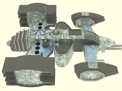 Mars - S500 Spaceship  Low-poly 3D model