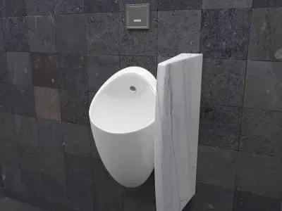 Urinal 3 modern urinals for bathroom 3D model