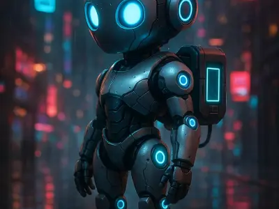 Cyberpunk-Style Robot Companion 3D model