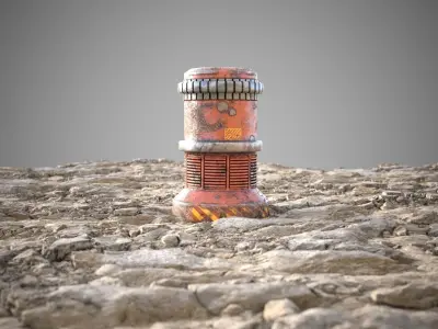 Stones sand ground tile  Low-poly 3D model