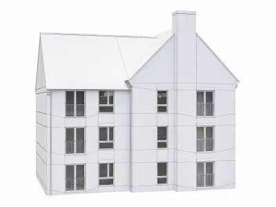 Neighborhood Houses P34 Low-poly 3D model