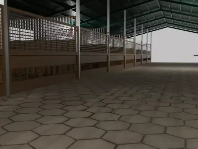 Horse Stable Low-poly 3D model
