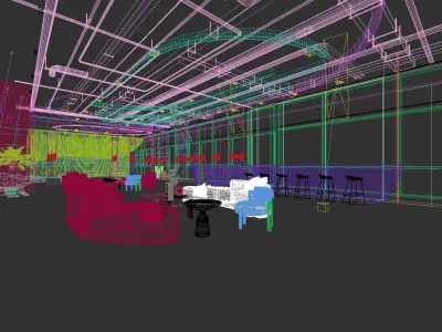 3D model download of modern leisure area 3D model