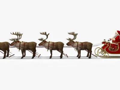 Santa in Sleigh with Reindeers  purchase