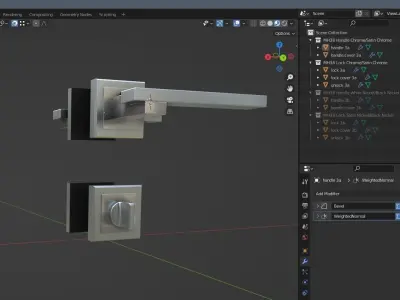 Door Handles for ArchViz Projects - Style MH38 3D model