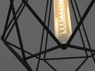 Metal Cage Ceiling Lamp 3D model