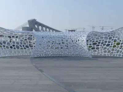 Futuristic pergola tunnel 3D model