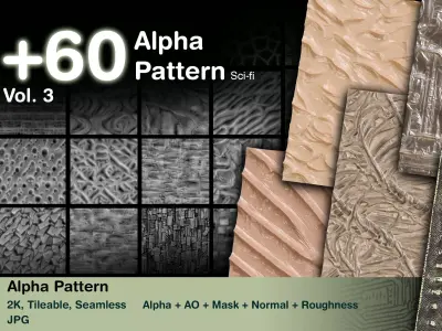 More than 60 Alpha pattern Vol 3 scifi Texture