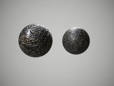 Metal with pattern pbr material Texture