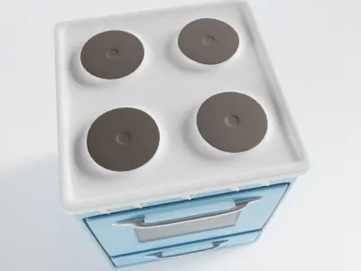 Vintage Electric Stove 3D model