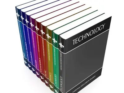 Books Set book stacks 3D model