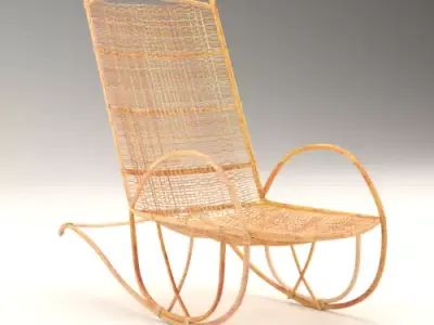 Wicker Rocking Chair 3D model