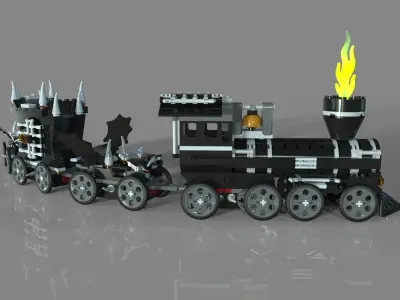 Lego train monster 3D model