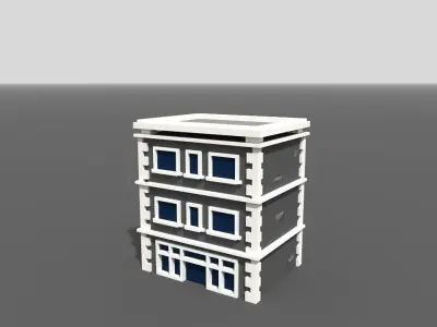 Voxel City House Architecture Low-poly 3D model
