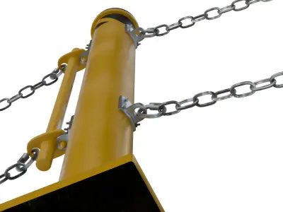 Dock Chain Bollard Barrier 3D model