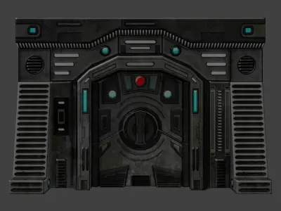 Sci-fi Wall Door Low-poly 3D model