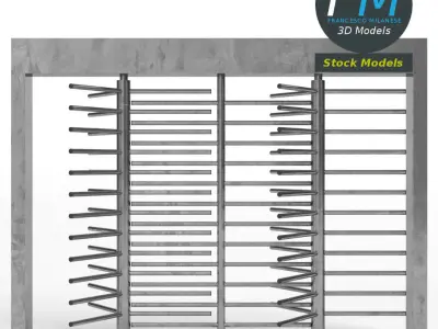 Double revolving gate 3D model