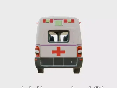 Psychological Support Mobile Van with Floral Design Low-poly 3D model