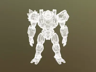 Low Poly Stylized Exo-Suit CRYSTAL-CORE TITAN T1 - PBR Low-poly 3D model