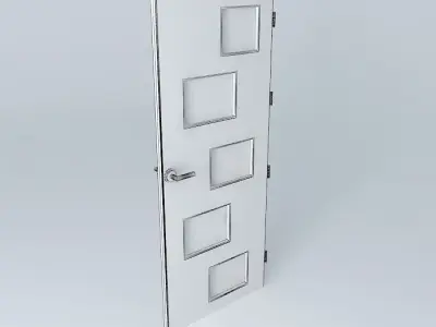 3D door, very detail with glass, lock and hinger. Free 3D model