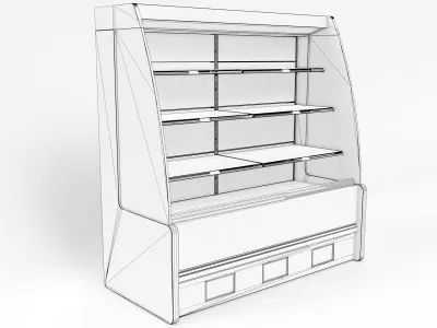 Chiller cabinet shop display  Low-poly 3D model