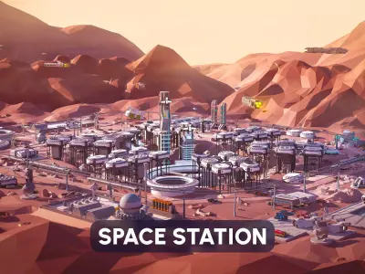 Space Station Low-poly 3D model