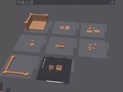 Cozy Isometric Room Miniature  3D Printable STL 3D print model