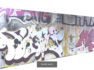 Graffiti walls collection II 3D Model Pack