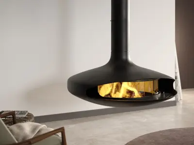 Gyrofocus Glass Suspended Fireplace 3D model