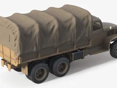  Vintage Covered Troop Carrier 6x6 Sand Simplified 