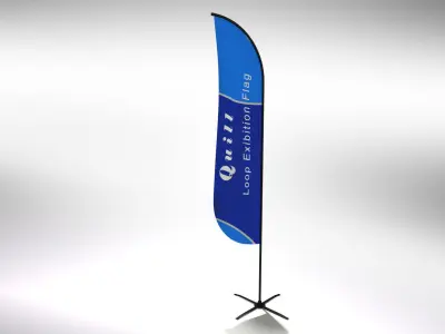 Quill Flag - Animated Exhibition Flag Low-poly 3D model