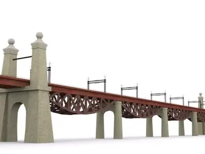 little Hell Gate Bridge Low-poly 3D model