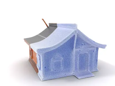 Ornate Wooden House model pack Low-poly 3D model