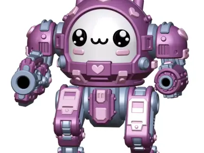 UWU Strike Force Lover Cute Mech Tabletop Wargame Miniature STL 3D print model